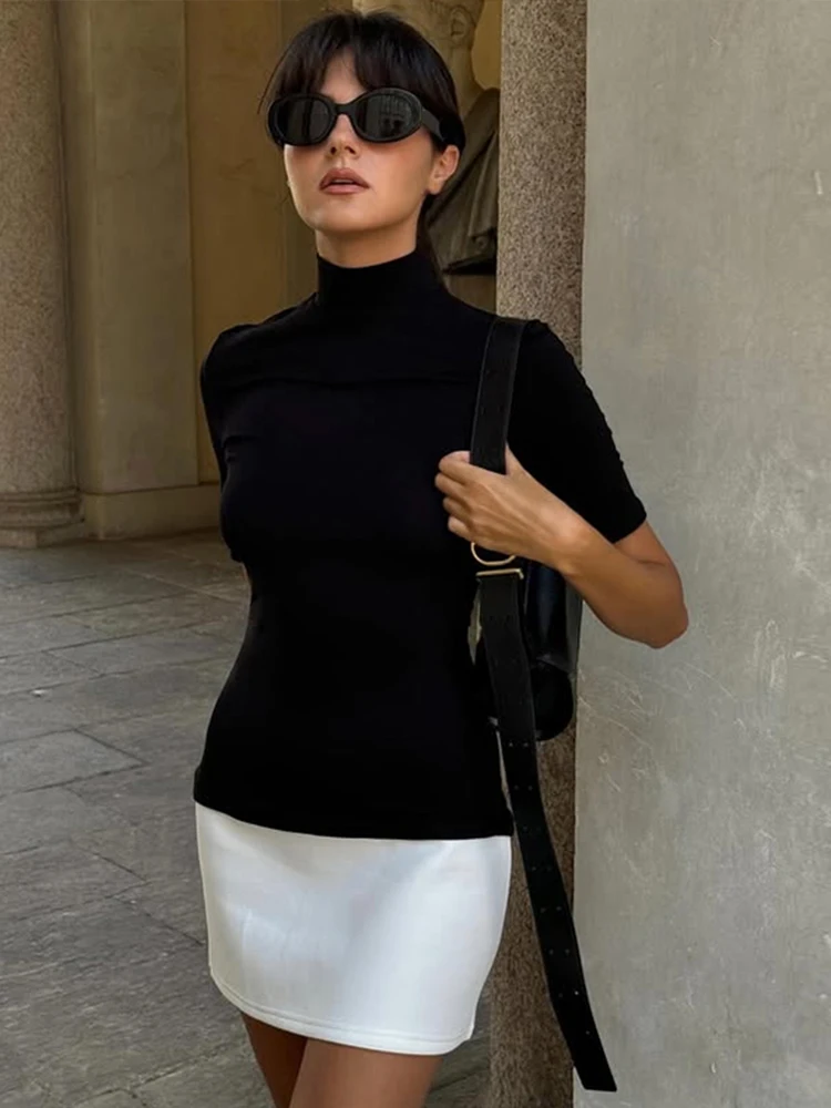 Мини-платье контрастного цвета с коротким рукавом женское элегантное