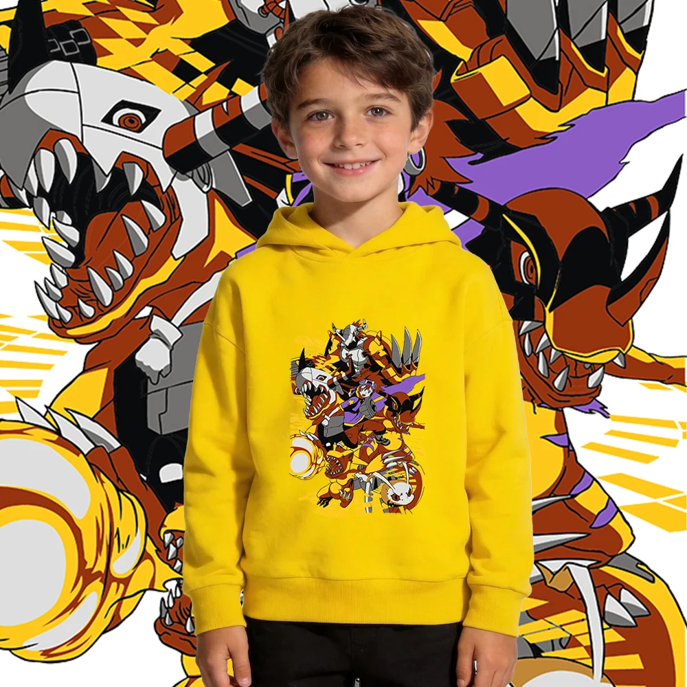 Толстовка с капюшоном и принтом Digimon Koromon Evolution в стиле аниме для мальчиков и девочек, теплый пуловер на флисовой подкладке, осенне-зимняя детская повседневная одежда (art.: 3920d9fdff68f) - 3920d9fdff68f