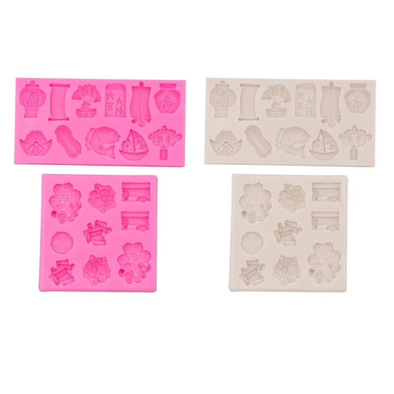 

Lantern-Fish Pattern Silicone-Mold Cute Fondant Molds Happer New Year Cupcake