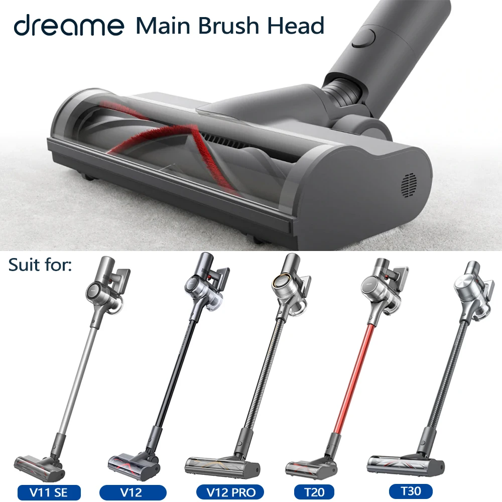 Original Dreame Main Brush Head V-shape brush for Dreame V11 SE/V12/V12 Pro/V16//T20/T30 Vacuum Cleaner 1.2cm