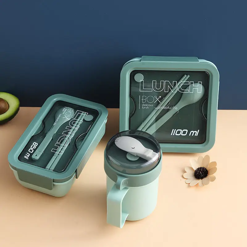 

Portable 1100ml Microwave Lunch Box For School Office Eco-Friendly BPA Free Bento Box Kitchen Plastic Food Container Lunchbox