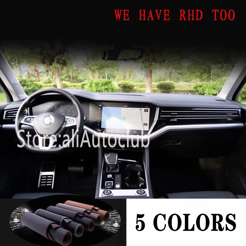 

For Volkswagen Vw Touareg 2019 2020 2021 2022 Leather Dashmat Car Styling Covers Dash Mat Dashboard Cover Carpet Accessories