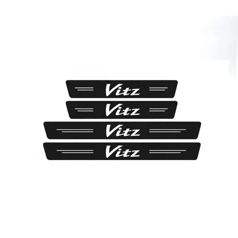 

4/5 шт. защитные наклейки на порог автомобиля против царапин, наклейки на порог заднего багажника, бампера для Toyota VITZ, логотип, автоаксессуары