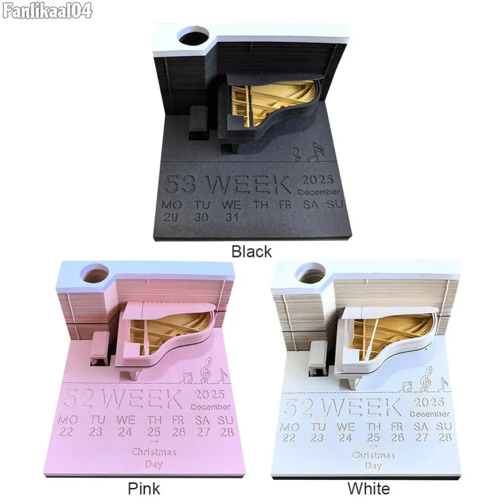 Настольный календарь на фортепиано 2025 год 3D резьба по бумаге художественный