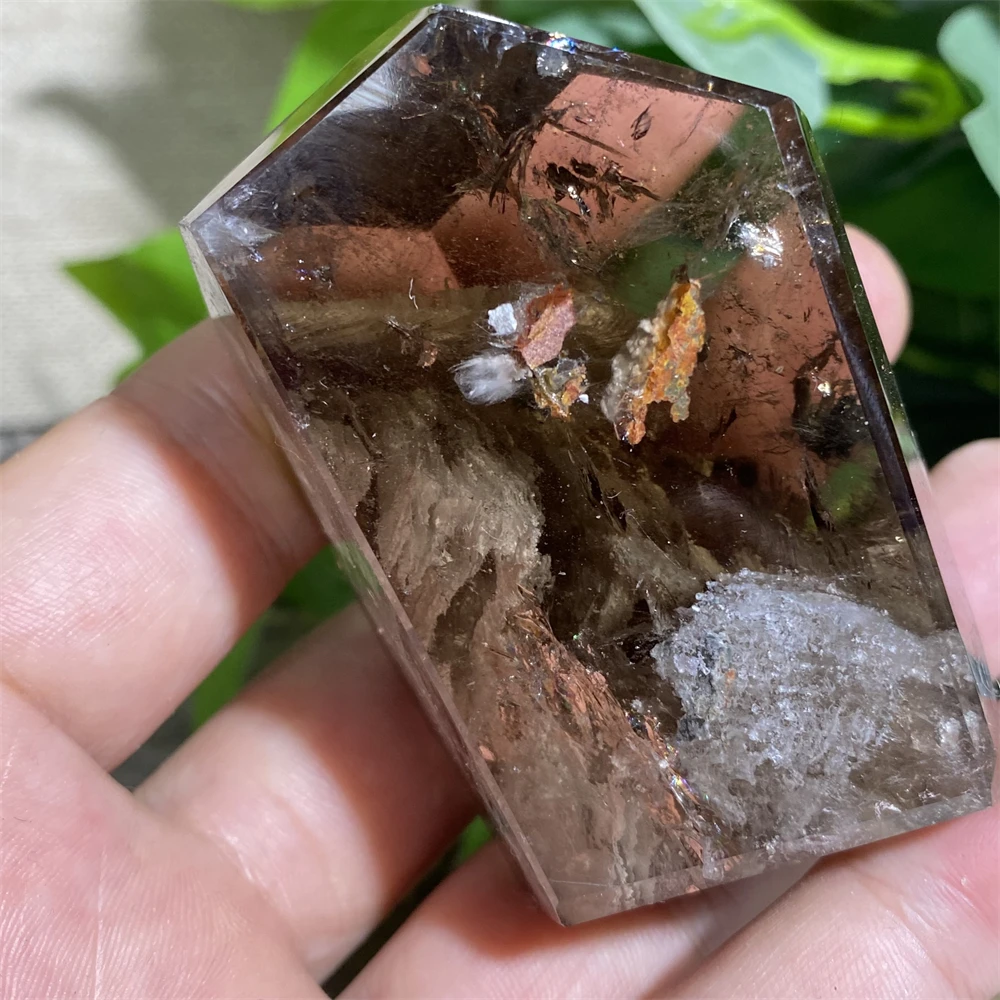 

Камень Натуральный дымчатый кварц, садовый кристалл, полигедрическая минеральная энергия, исцеляющая шестиугольная палочка, домашний деко...