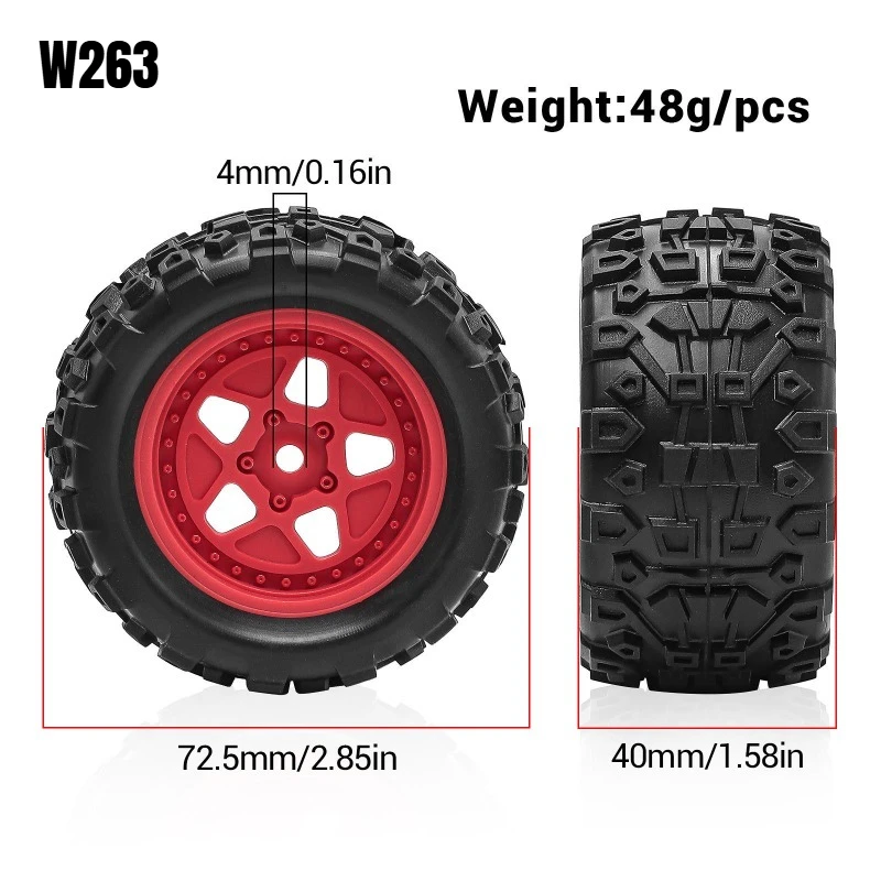 Фото Шины Monster Truck ARRMA TYPHON GRANITE GROM 1/18 и шины с мегазубцами — совместимы с Mini Granite W263 №2