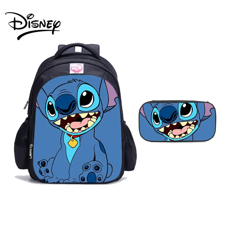 Disney Stitch Kids Backpack Student Schoolbag Kindergarten Shoulder Backpack Pencil Bag Durable Reliable Large Capacity