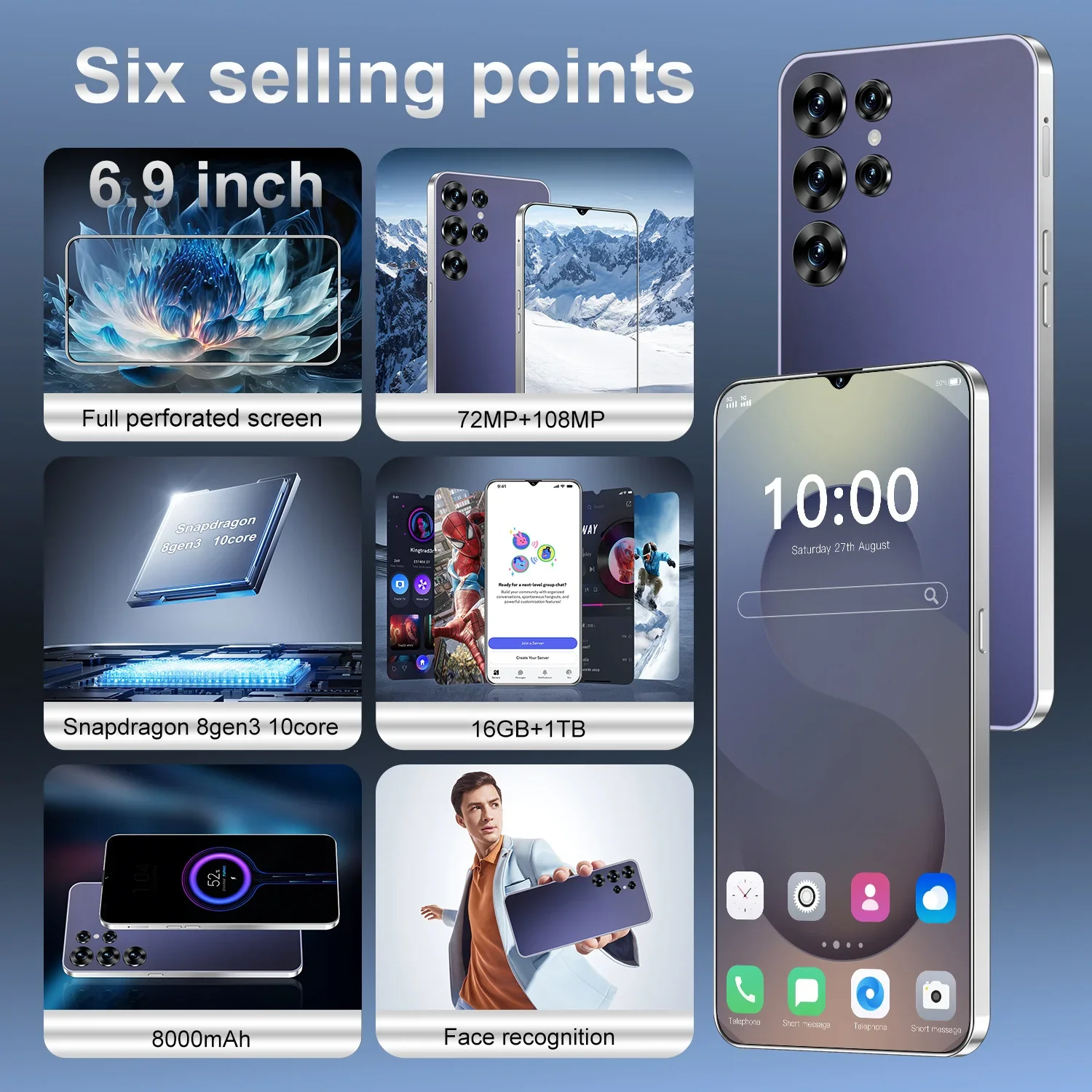 Новинка 2025 года смартфон S25 Ultra оригинальные мобильные телефоны 7 3 дюйма Celulares Android