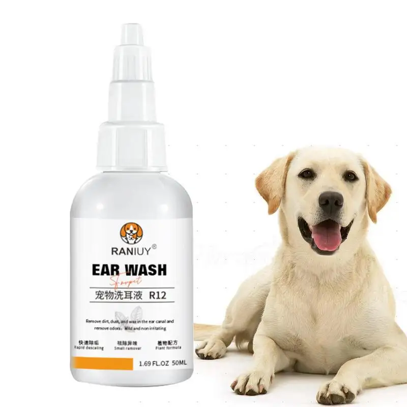 

50ml Dog Ear Cleaner Solution Dog Ear Wash Daily Care Pet Supplies For Cleaning Grooming Otic Rinse For Controlling Ear Odor In