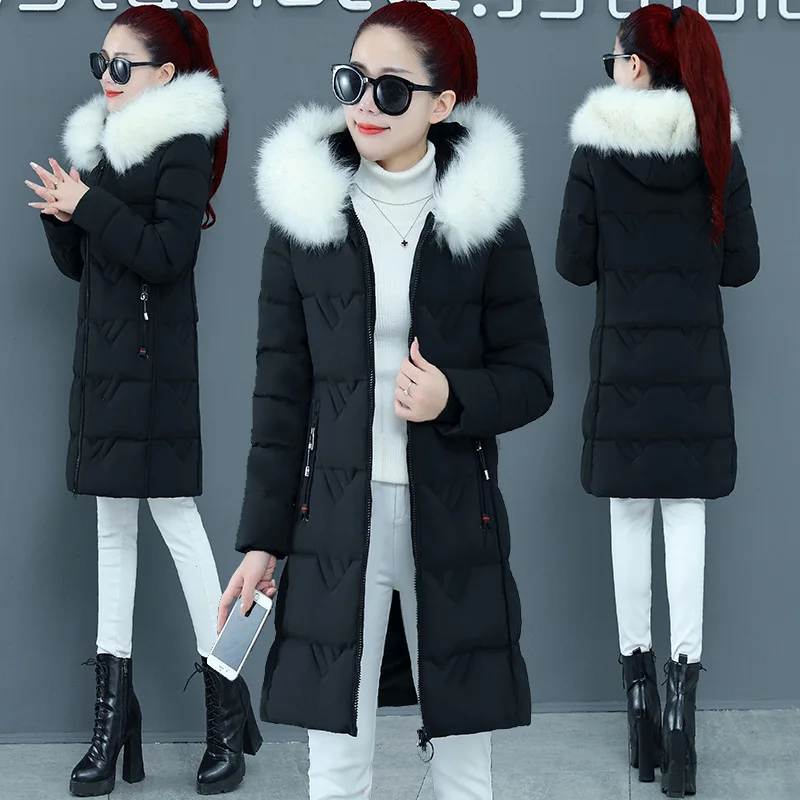 Winter Jacket Women New 2022 Winter Warm Down Jacket female Long Parkas Artificial Fur Collar Big Women Winter Coat