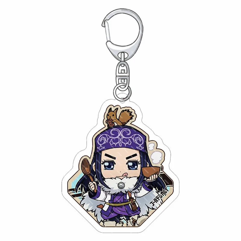 

Anime Keychain Golden Kamuy Key Chain Women Man Cartoon Cute Asirpa Acrylic Keyring for Pants Creative Kid Gift Metal Porte Clef