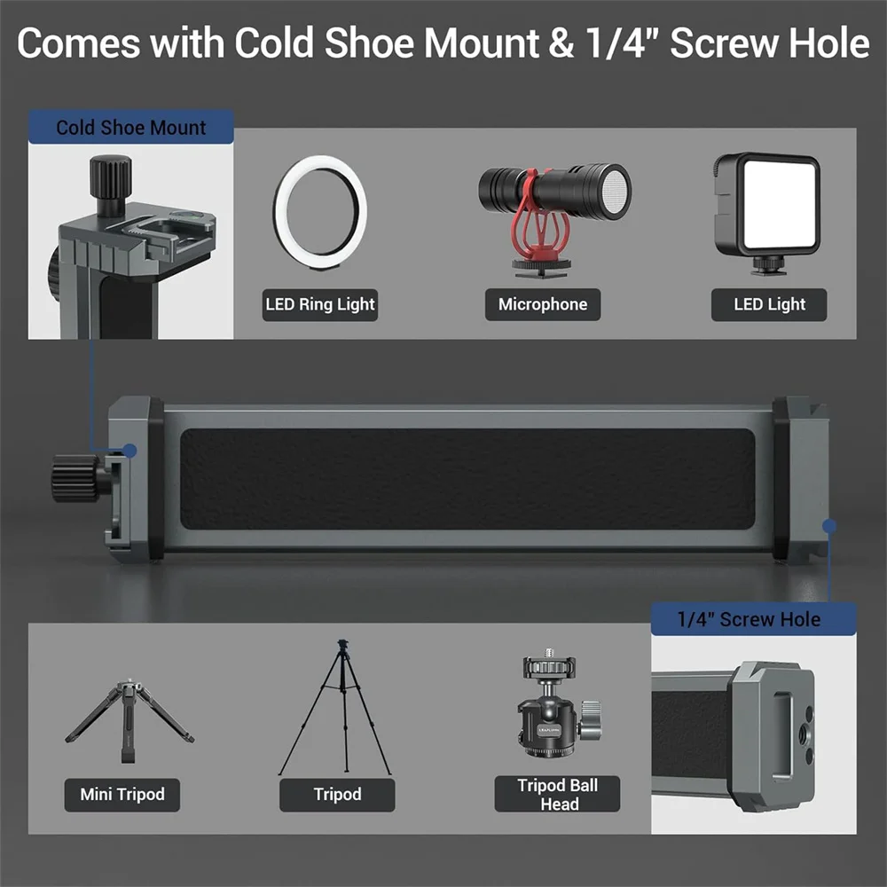 LEAPLIGHT Универсальная алюминиевая подставка для планшета и телефона зажим штатива