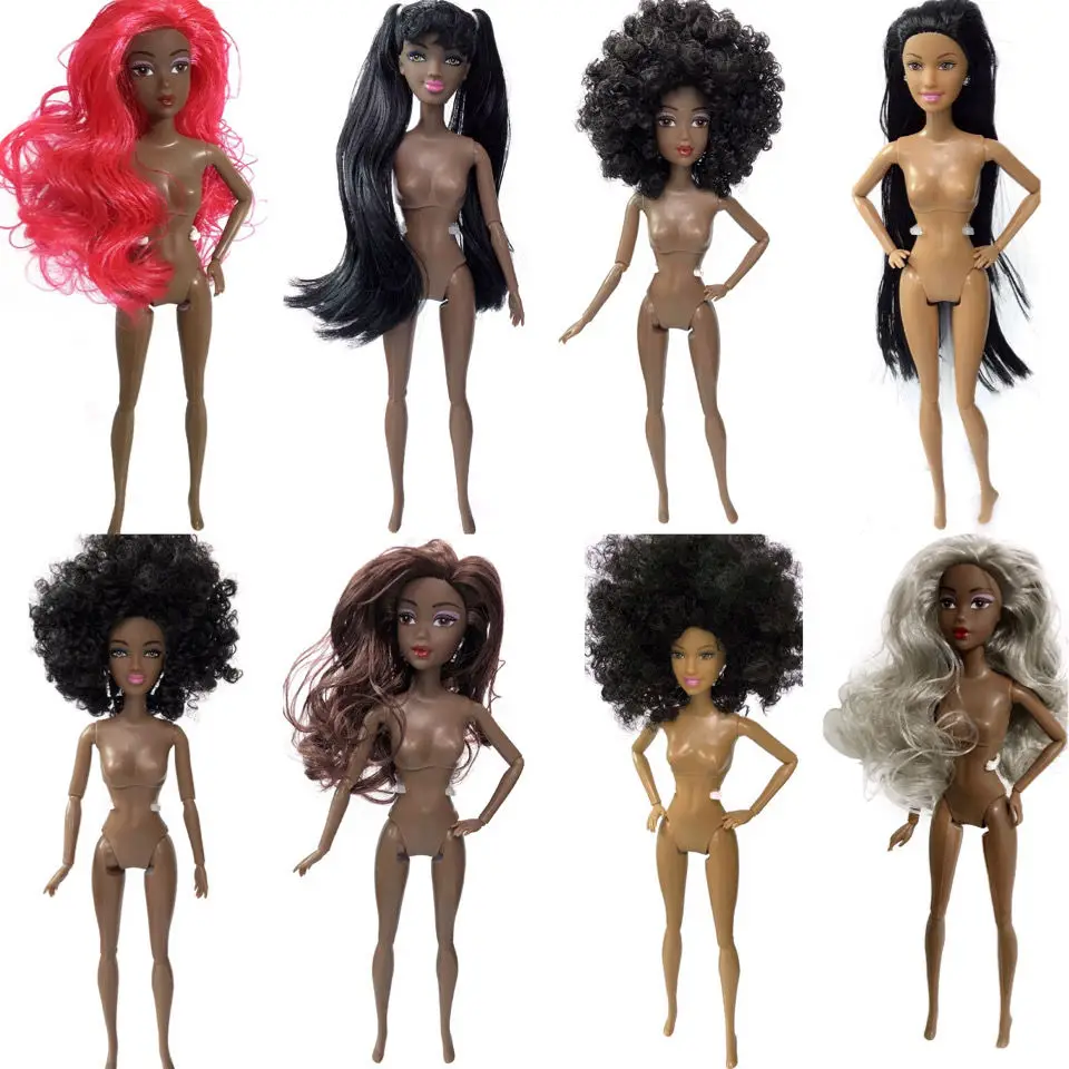 

Новая африканская шарнирная кукла, 30 см, 11 суставов, черная/Коричневая кожа, конский хвост/пушистые/волнистые волосы, игрушки «сделай сам» д...