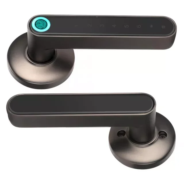 

Lock Bluetooth Keyless Handle Digital Smart Door Lock Fingerprint / Password / App 3 Ways Fast Unlock IOS &