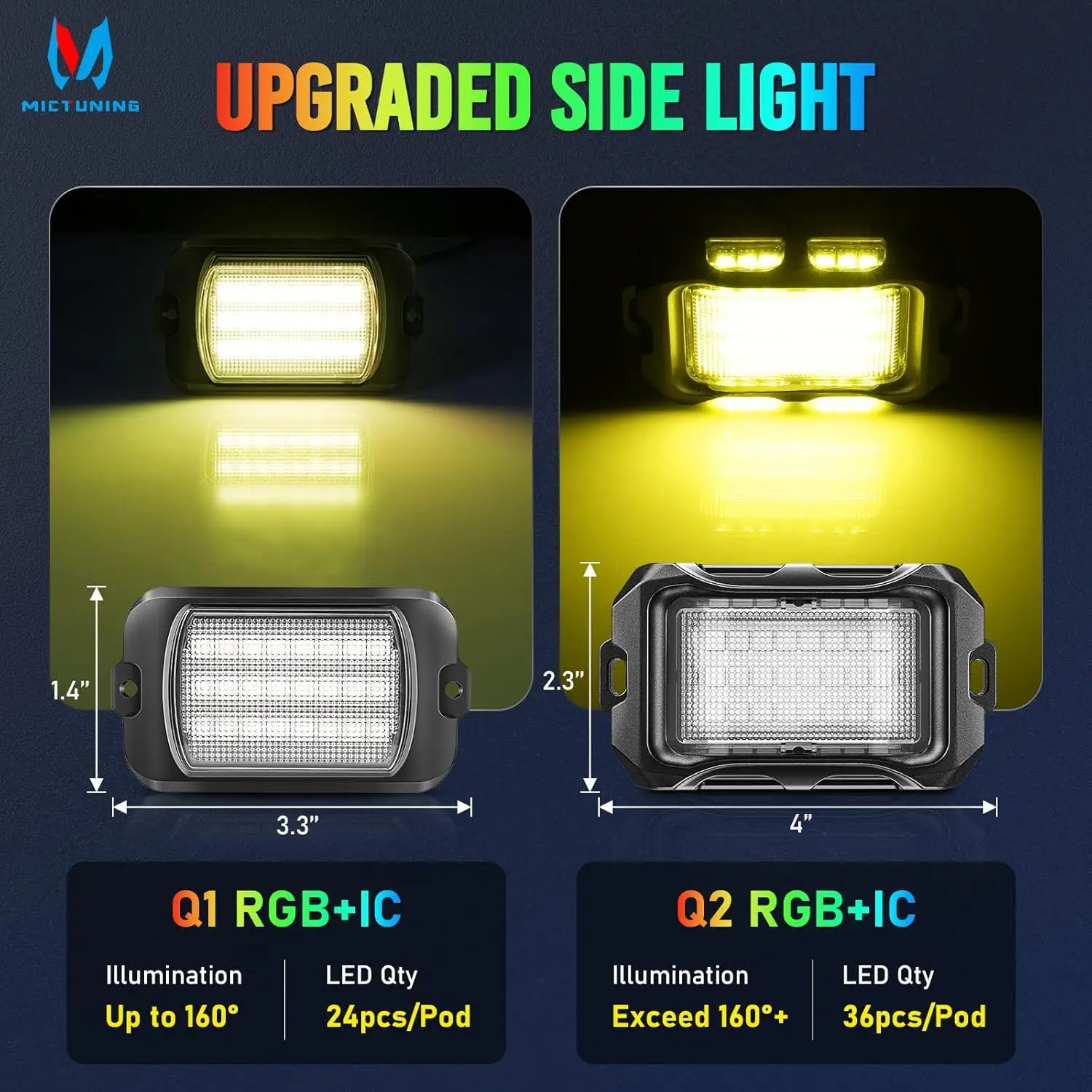 Фото Новейшие светодиодные RGB+IC светильники Q2 MAX, 4 модуля, многоцветные, с эффектом DIY, неоновый комплект для подсветки днища, управление через приложение (блок управления не входит в комплект) №4