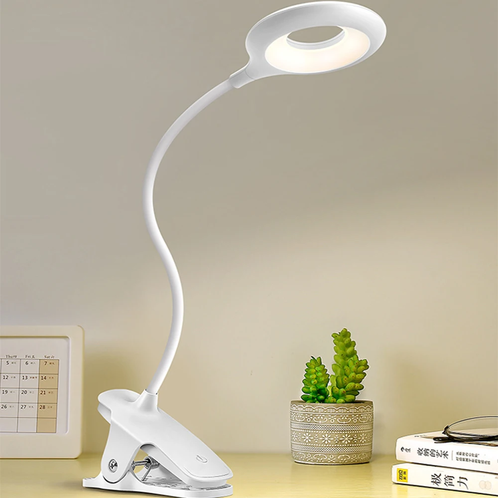 

Настольная лампа с USB-зарядкой и защитой глаз, 3 режима, для чтения, гибкая Ночная лампа с зажимом для дома, спальни, кабинета