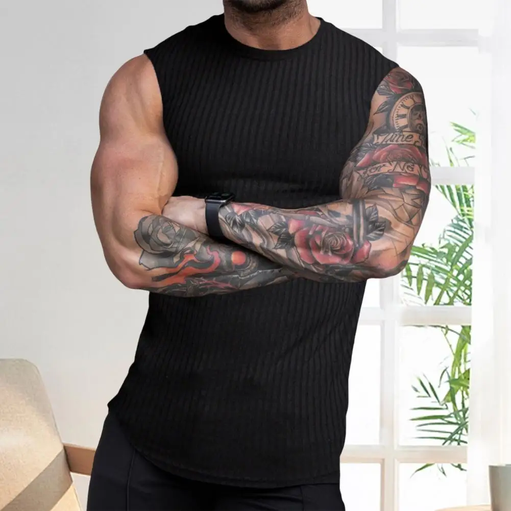 

Мужской Топ без рукавов, эластичная майка для тренировок, лето