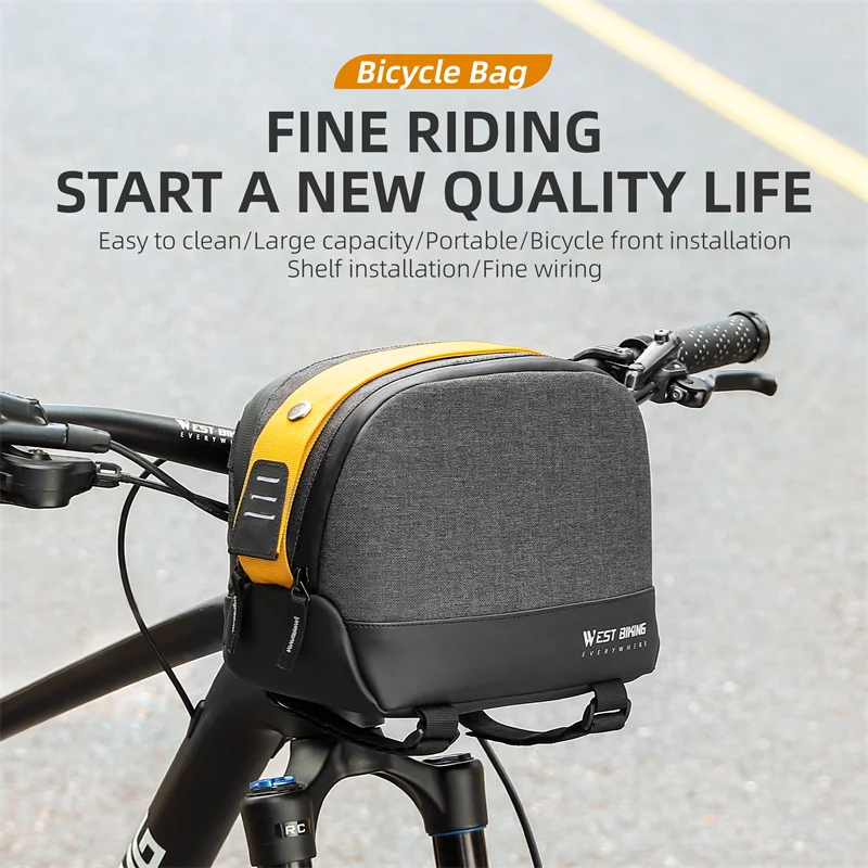 WEST BIKING портативная Передняя сумка для велосипеда 4 л вместительная на руль