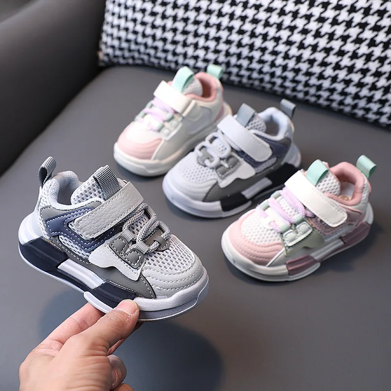 

Pink Grey Toddler Girls Boys Breathable Casual Sneakers 2023 Kids Sport Shoes 1-7Y Children Running Shoes Tenis Infantil