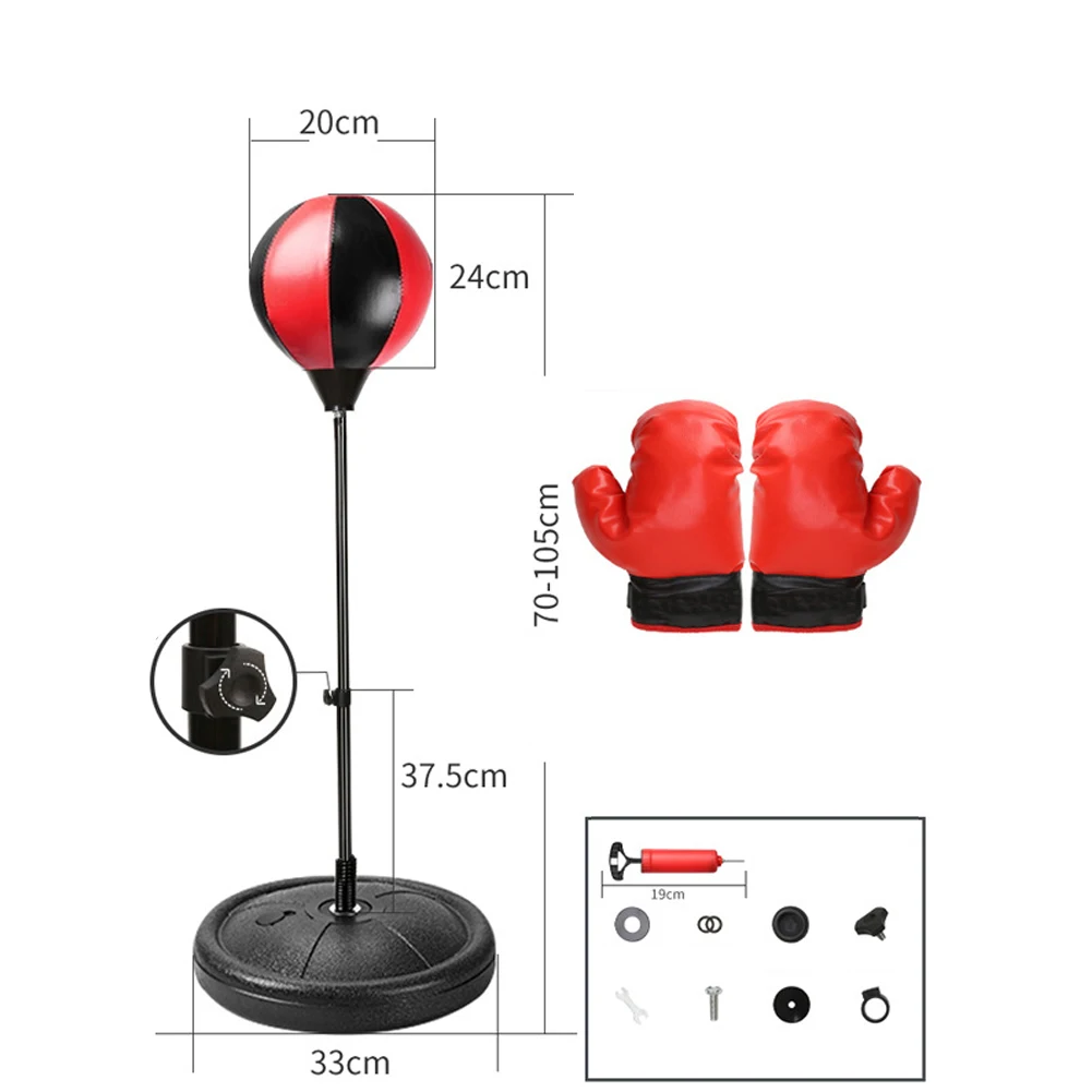 

For Training Punching Boxing Punching Boxing Ball 1500g/2500g Adjustable Height Black+red Freestanding PU Material