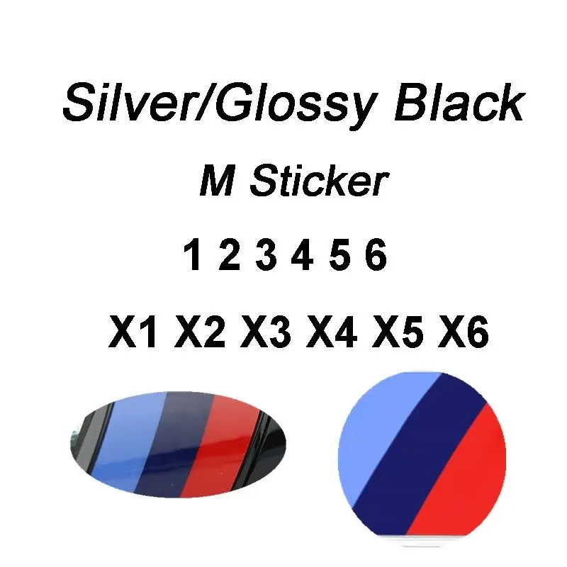 

Silver Black Plastic Emblem Sticker for BMW M X4M X6M X1M X3M M1 M2 M3 M4 M5 M6 Badge E30 E36 E39 E46 E60 E90 F10 F20 F30