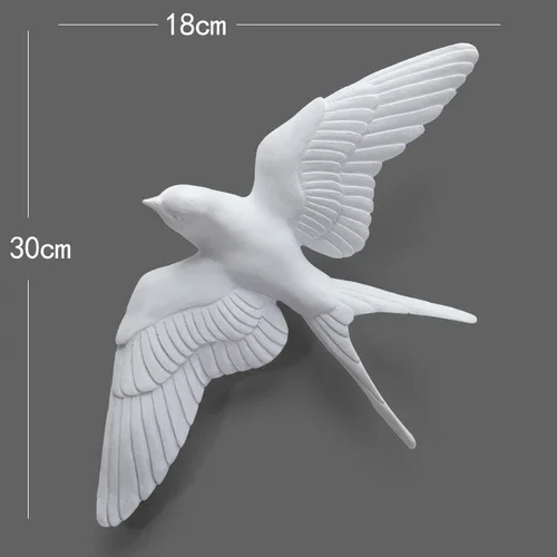

Трехмерная белая ласточка для стены