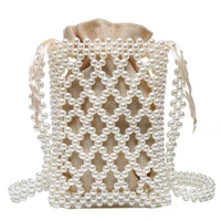 pearl woven bag 2022 summer little fresh girl internet celebrity all match crossbody beach bag
