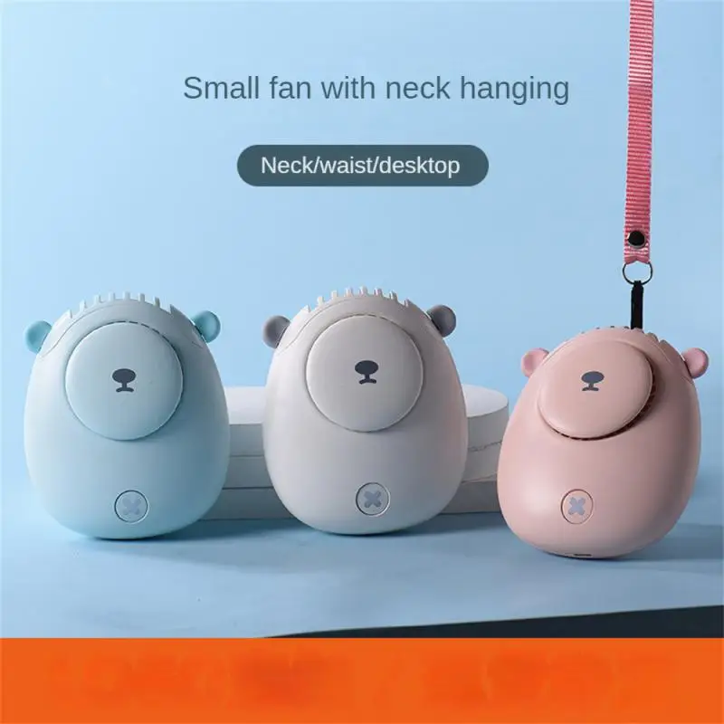 

1~5PCS Bear Hanging Neck Fan Portable Long-lasting Coolness Large-capacity Battery Wide-angle Air Supply Hanging Neck Design