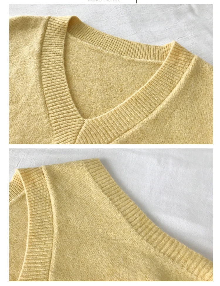 Женский трикотажный жилет TingYiLi базовый Однотонный свитер без рукавов с