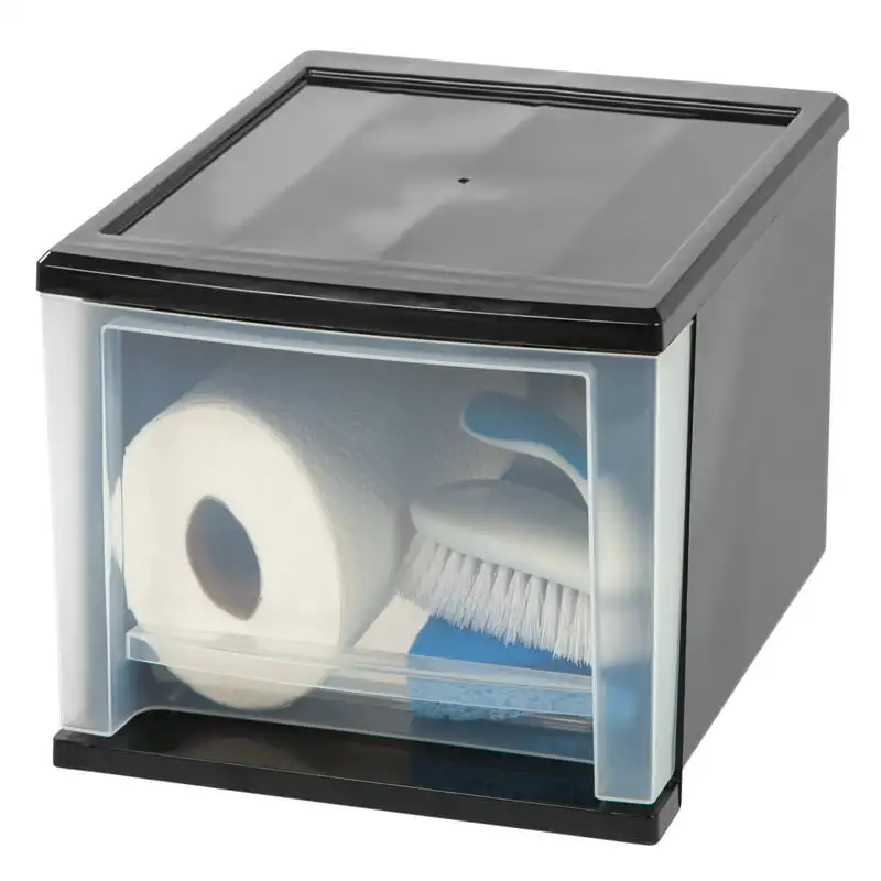 

Quart Stacking Drawer Unit, Black/Clear