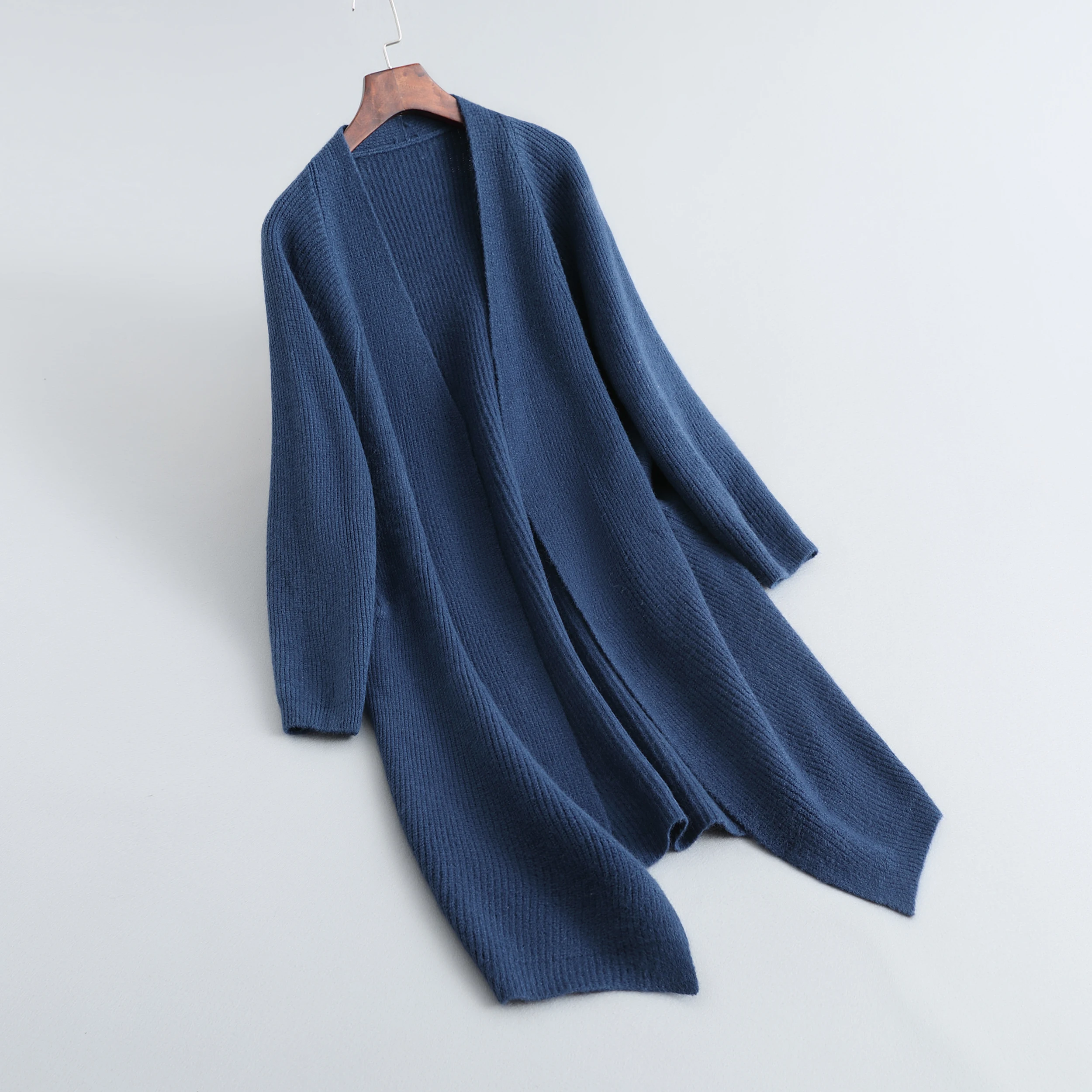 

Женский Повседневный однотонный длинный кардиган, свитер на осень и зиму