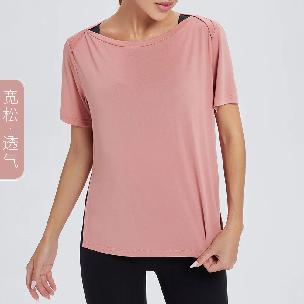 New sports t-shirt women loose breathable short-sleeved running fitness top