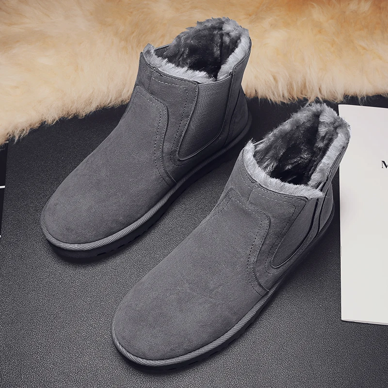

2023 Winter New Thick Couple Snow Boots Plus Velvet Warm Side Zipper Outdoor Casual Short Boots Cold Resistance Men Cotton Shoes