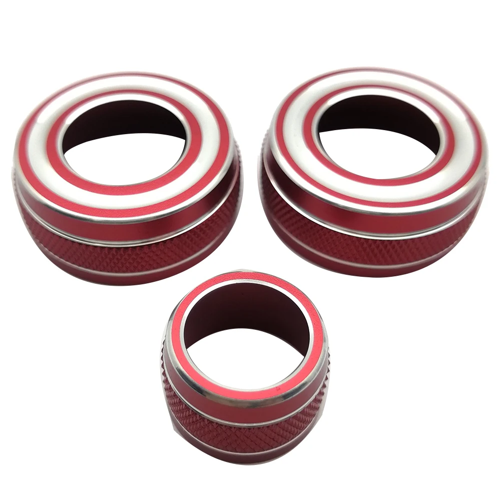 

Car Dial Rod Decoration Ring for 2014-2019 Chevy C7 Corvette Aluminium Trim Interior Accessories 3Pcs, Red