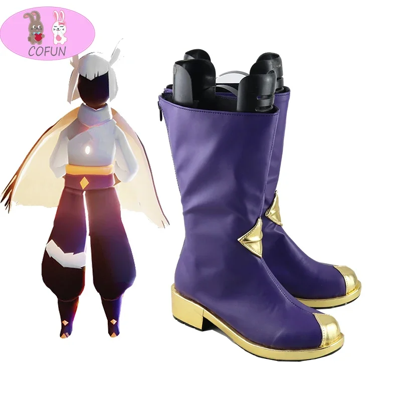 COFUN Sky Children of Light Purple Обувь для косплея Сапоги Хэллоуин Карнавальный костюм