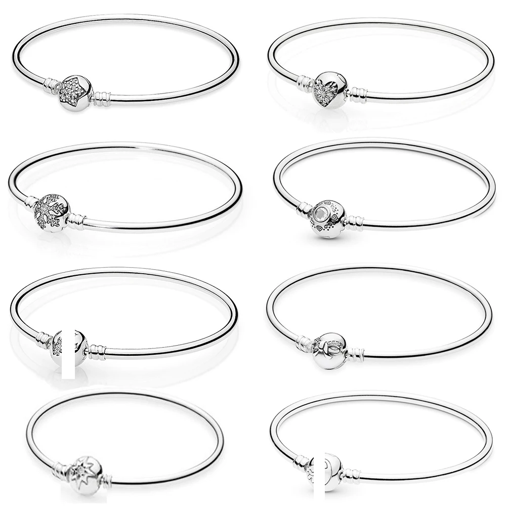 

Pam S925 Silver Bracelet Female Temperament Trend Heart-shaped Round Head Openable Bracelet Simple Fashion Design Hand Jewelry