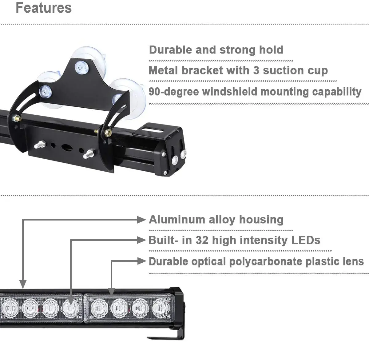 2 в 1 аварийная мигающая светодиодсветодиодный световая балка для грузовиков