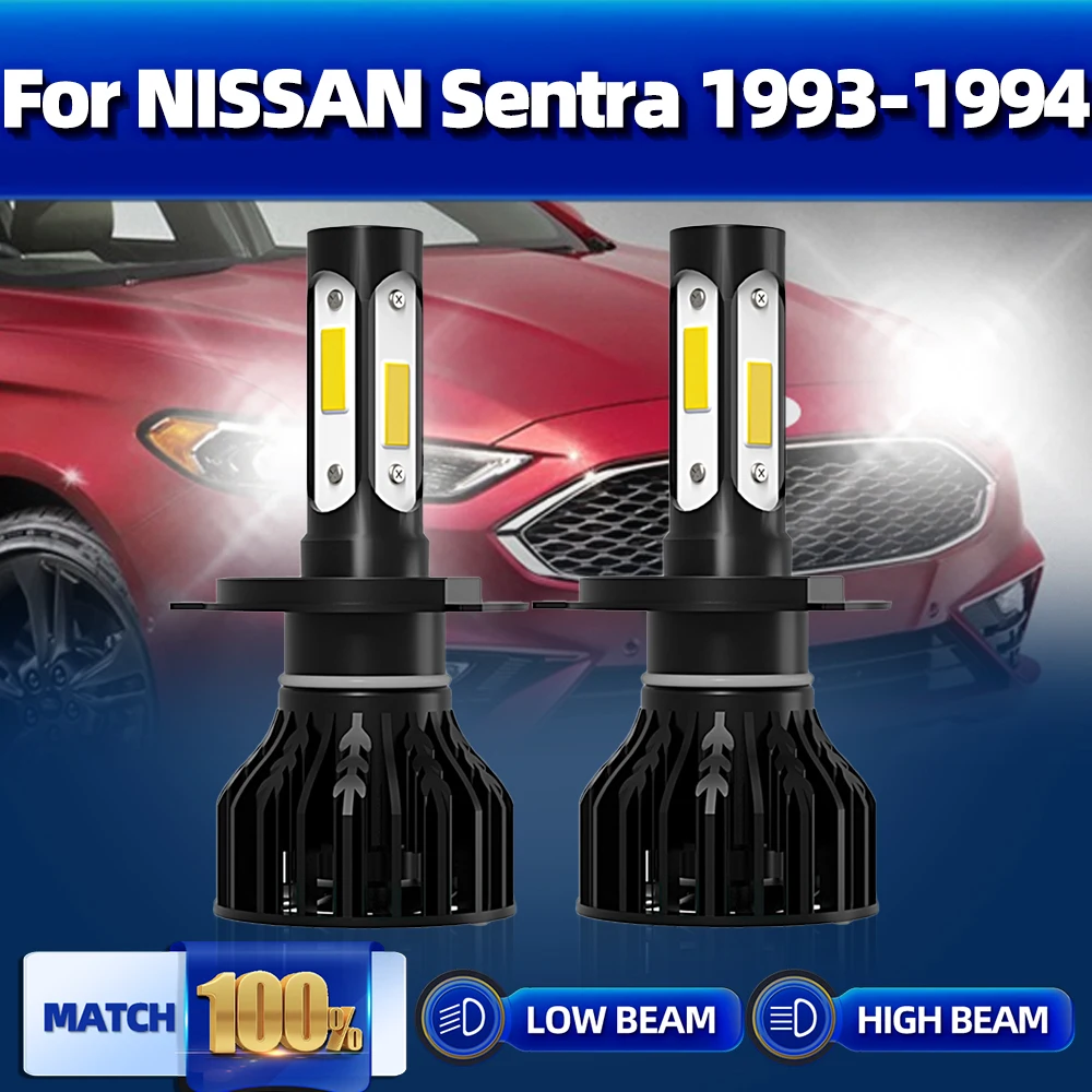 

2Pcs H4 Caubus LED Headlights Bulbs 20000LM 120W Turbo Auto Headlamp 12V 6000K White Car Light For NISSAN Sentra 1993 1994