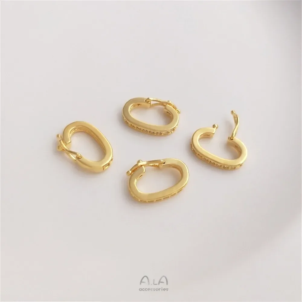 14K18K белый и золотой циркон с бриллиантом кольцевая застежка ожерелье