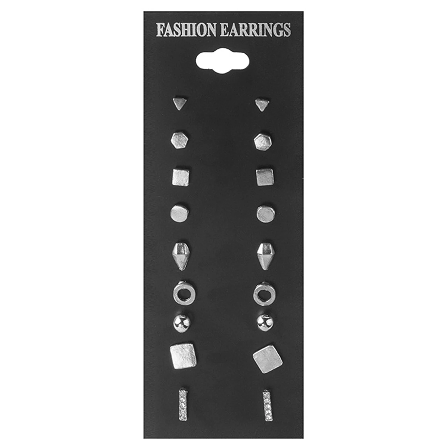 

9 Pairs/Set Silver Gold Color Earrings Set For Women Hollow Punk Fashion New Geometric Ear Jewelry Personality Accessories