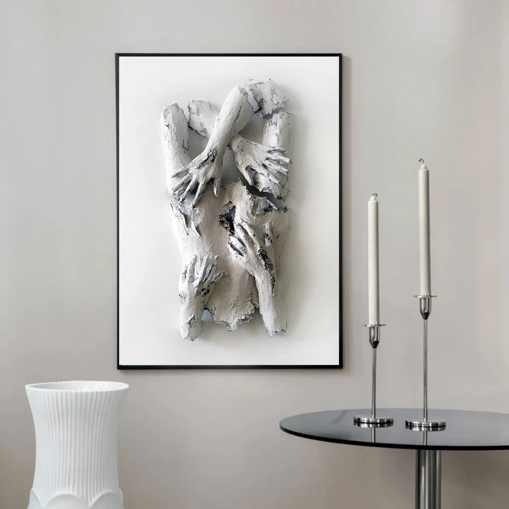 Скульптура человеческий верхний корпус холст живопись настенное искусство