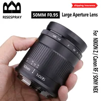 RISESPRAY 50mm F0.95 Full Frame Lens Large Aperture Night Scene Micro Single Camera Lenses manual For Nikon Z5/Z6/Z7/Z6II/Z7II