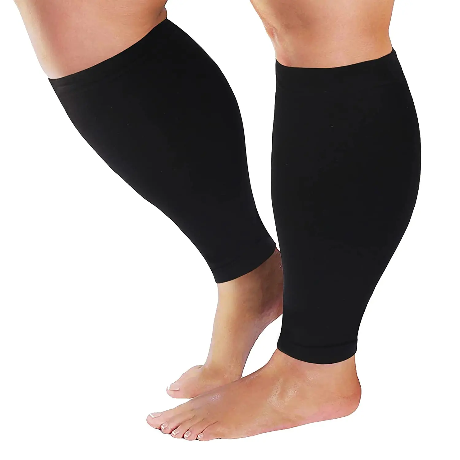 

Plus Size S-7XL Running Athletics Compression Sleeves Leg Calf Men 30-40mmHg Toeless Stockings Medical Varicose Veins Sock