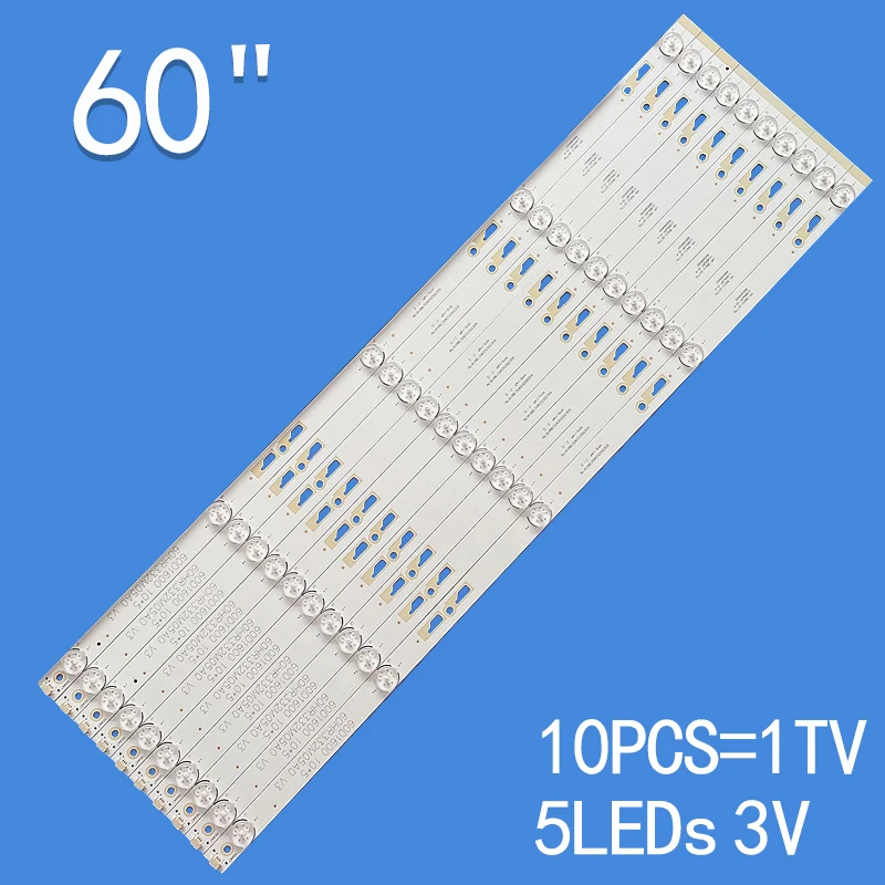 

new 10pcs*5LEDs For 60" TV Toshiba 60U3600C D60A620U 60HR332M05A0 V3 60D1600