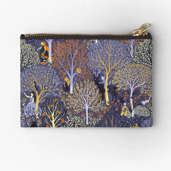 

Magical Forest In Blue Zipper Pouches Underwear Cosmetic Women Wallet Men Coin Storage Packaging Panties Bag Money Socks Key
