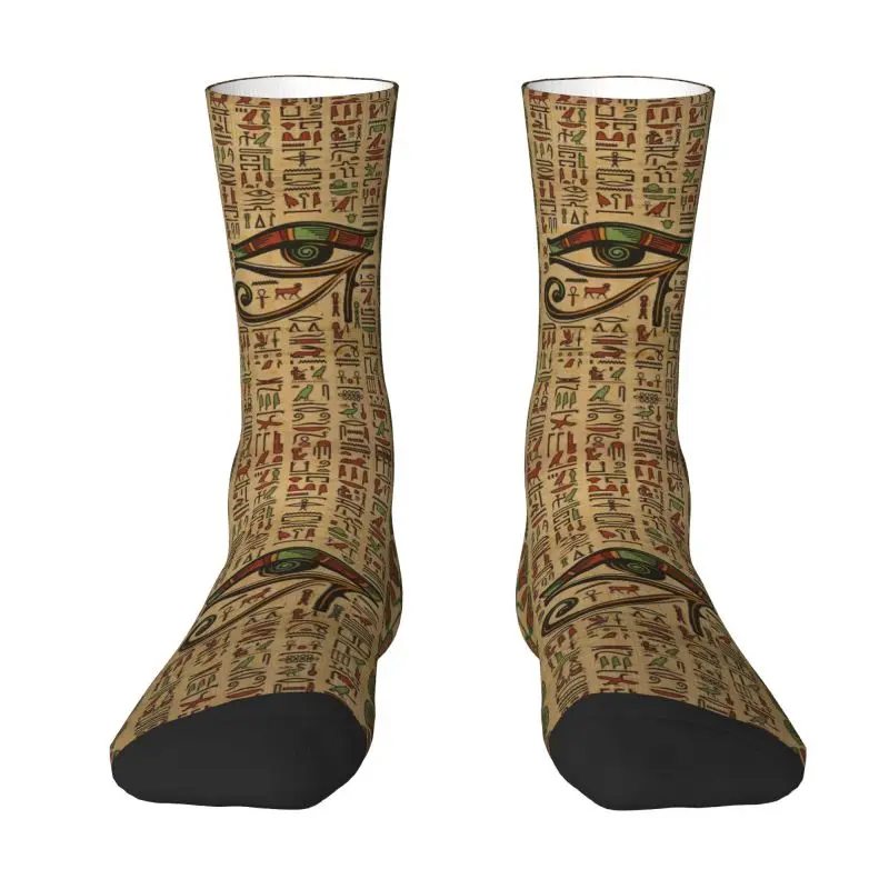 

Новинка, мужские египетские Носки с рисунком глаз хора, теплые воздухопроницаемые короткие носки унисекс с 3D-принтом в древнем египетском стиле, хироглифы