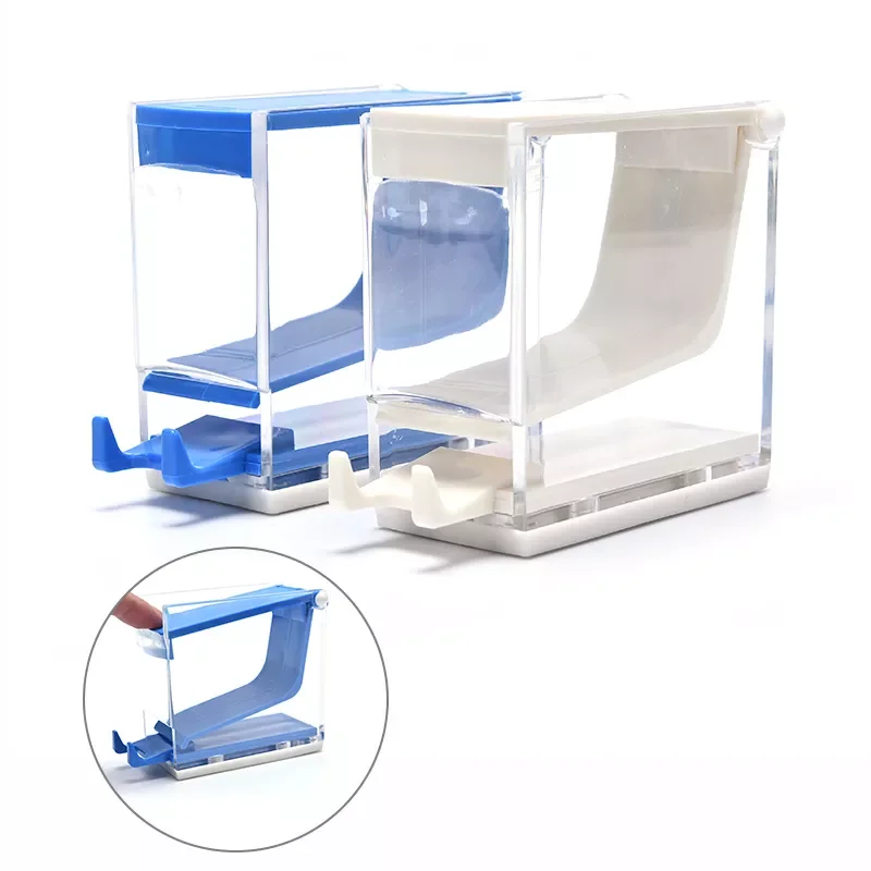 

Dental White Blue Color Dentist Cotton Roll Dispenser Holder Press Type Box