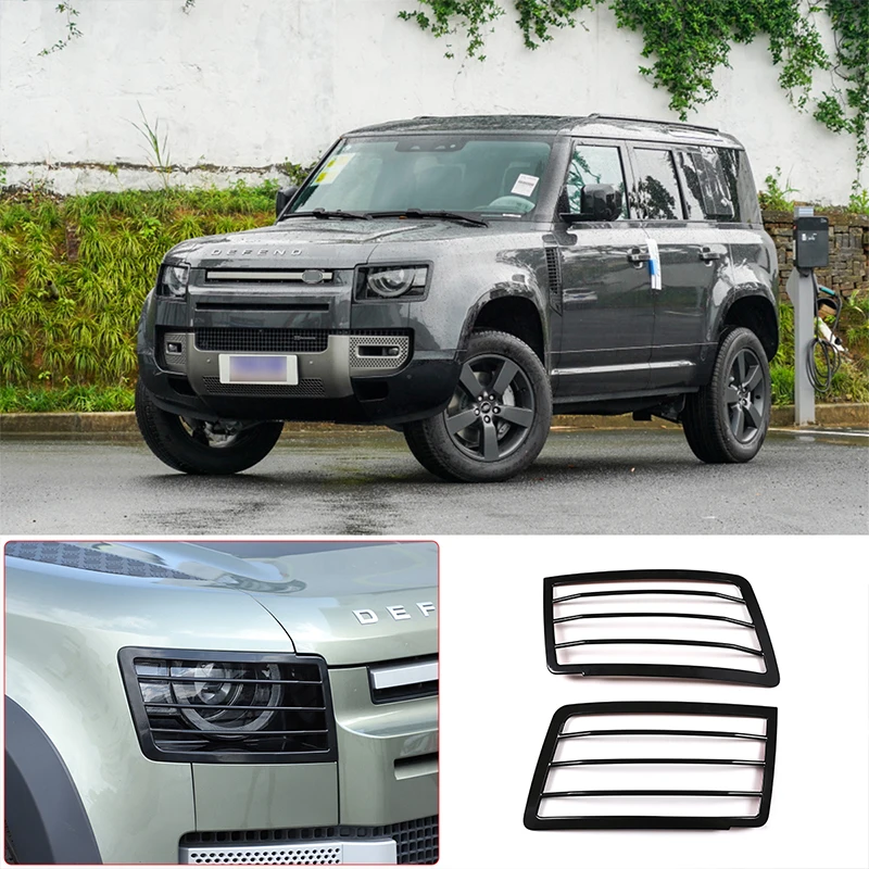 For 2020-2022 Land Rover Defender 90 110 stainless steel car headlight lampshade protection net cover car exterior accessories