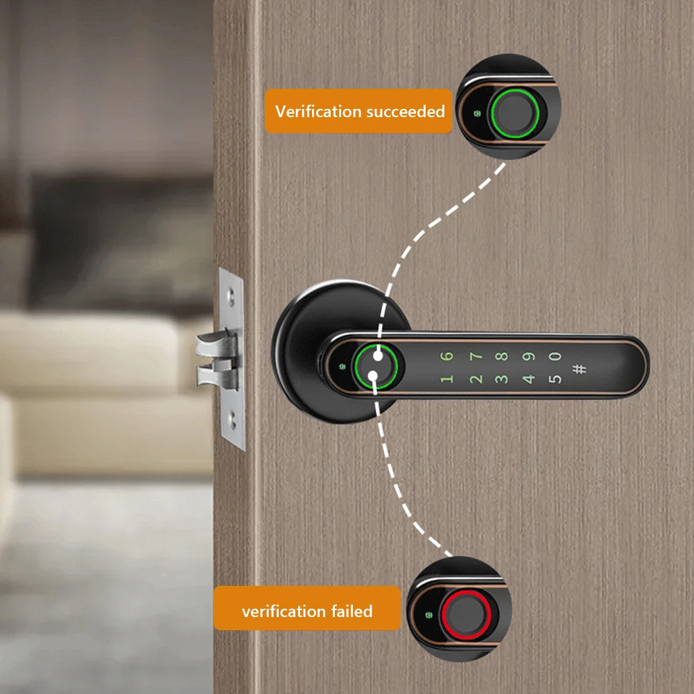 

Electronic Smart Door Lock Biometric Fingerprint/Password/Key Unlock/USB Charge