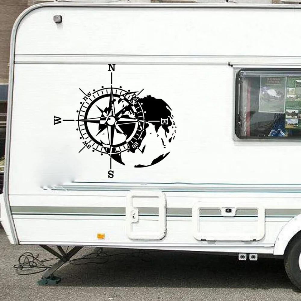

Наклейка с компасом для горных авантюристов для автомобилей Camper RV Caravan, виниловые автомобильные наклейки и наклейки, автомобильная боковая ...